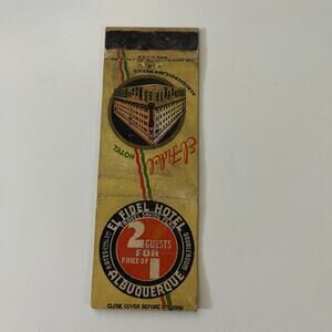 El Fidel Hotel Albuquerque NM Vintage Matchbook Cover SMB24-6